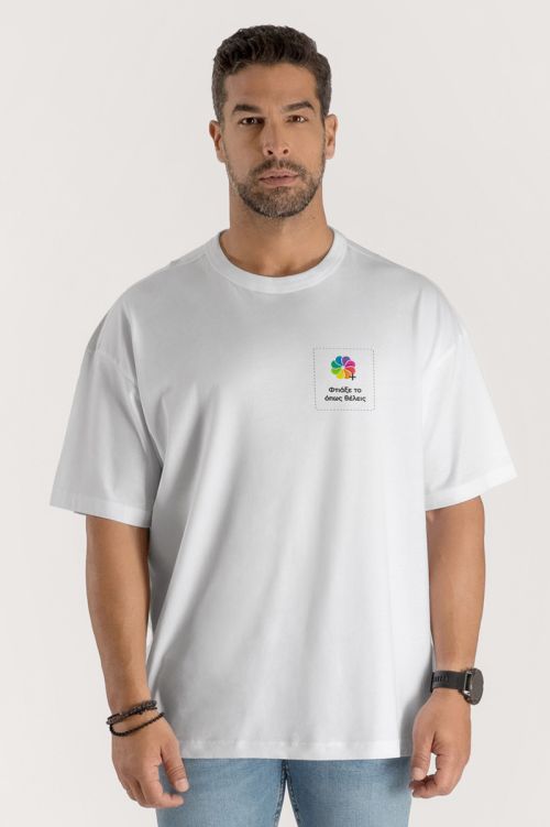 Oversized T-Shirt με Εκτύπωση στην Πλάτη | Sol's Boxy Men