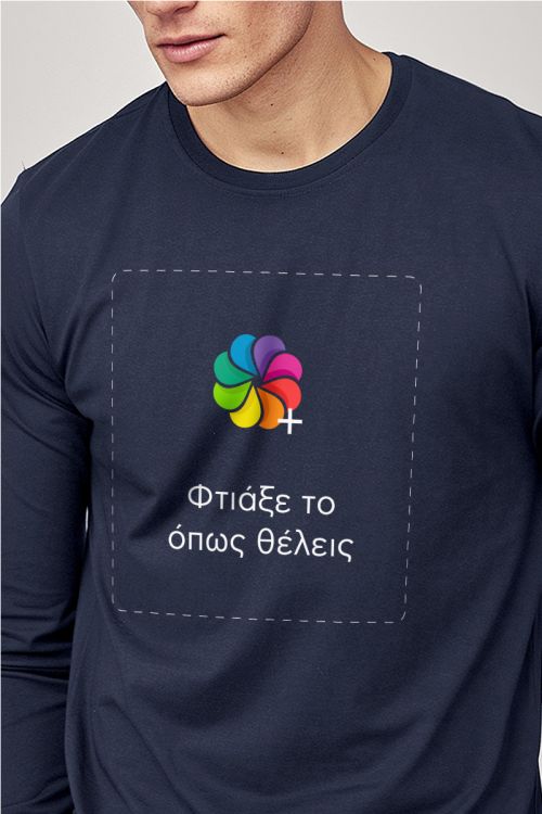 Sol's Imperial Μακρυμάνικο T-Shirt με Εκτύπωση, Μπλε Χρώμα