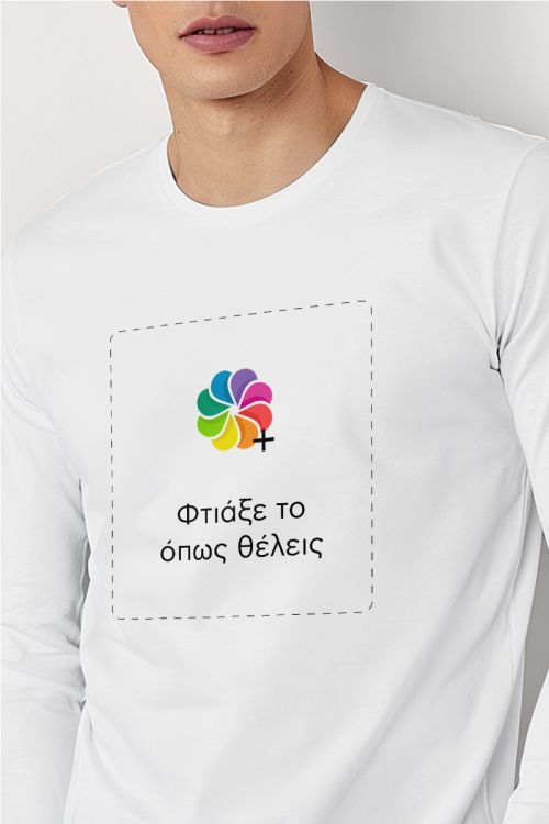 Sol's Imperial Μακρυμάνικο T-Shirt με Εκτύπωση, Λευκό Χρώμα