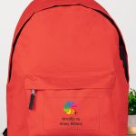 Τσάντα Πλάτης Backpack με Εκτύπωση σε Κόκκινο Χρώμα