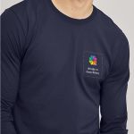 Sol's Imperial Μακρυμάνικο Μπλε T-Shirt με Εκτύπωση στην Πλάτη