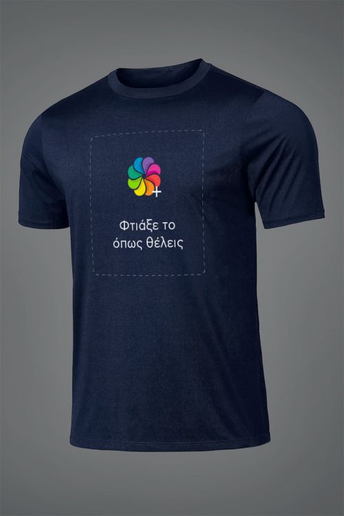 Sol's Sprint Unisex Αθλητικό Μπλε T-Shirt με Εκτύπωση