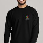 Sol's Imperial Μακρυμάνικο Μαύρο T-Shirt με Εκτύπωση Στήθους