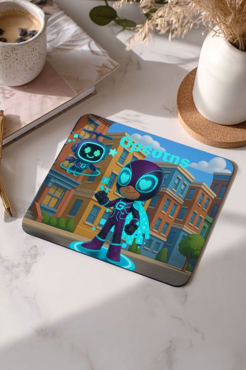 Παιδικό Mousepad για Αγόρι με Σούπερ Ήρωα και Όνομα