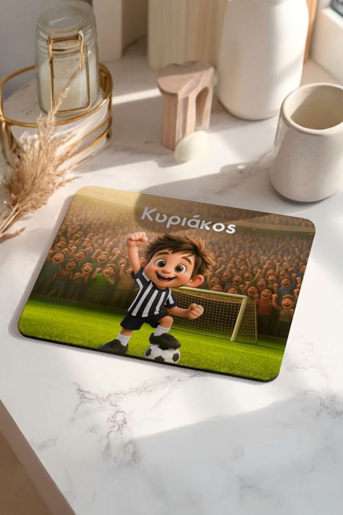 Προσωποποιημένο Mousepad για Αγόρι με Ασπρόμαυρο Παίχτη