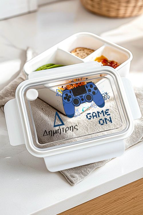 Δοχείο Φαγητού Παιδικό, Λευκό με Σχέδιο Τηλεχειριστήριο