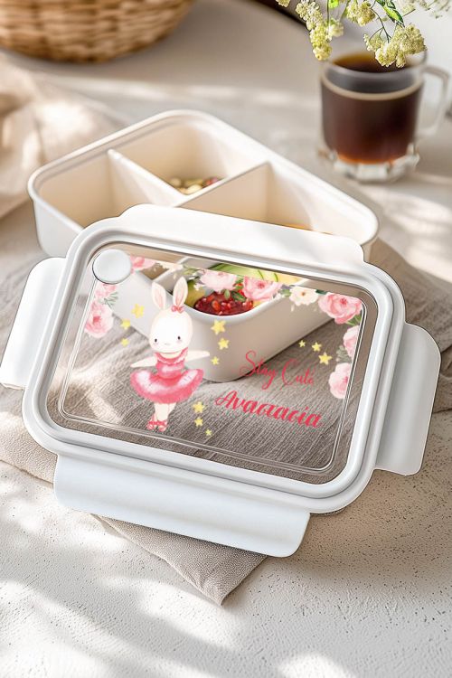 Παιδικό Δοχείο Φαγητού Λευκό - Lunch Box με Χωρίσματα