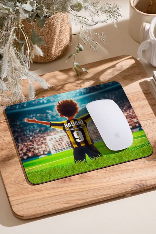 Mousepad για Παιδιά με Σχέδιο Κιτρινόμαυρο Ποδοσφαιριστή