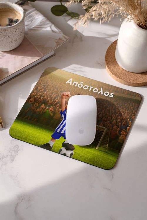 Προσωποποιημένο Mousepad για Αγόρι με Κυανόλευκο Παίχτη