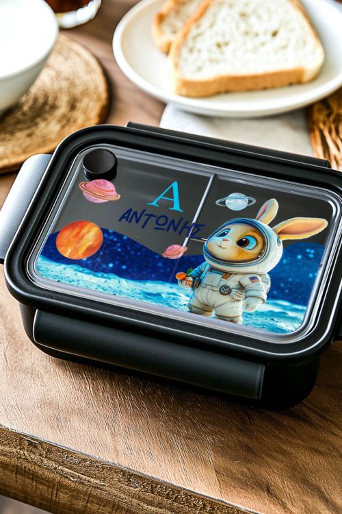 Παιδικό Δοχείο Φαγητού Μαύρο – Lunch Box με Αστροναύτη