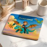 Mousepad Παιδικό για Αγόρι με Σχέδιο Δράκους και Πολεμιστή