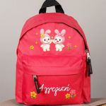 Τσάντα Πλάτης Σχολική Νηπιαγωγείου Κόκκινη με Κουνελάκια