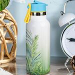 Παιδικό Παγούρι Θερμός με Καλαμάκι & Σχέδιο Ζώα σε Σαφάρι