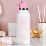 Παιδικό Παγούρι Θερμός με Καλαμάκι & Σχέδιο Λαγουδάκι