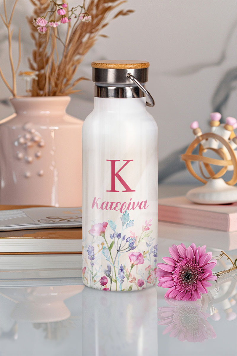 Boukali Thermos Anoxeidoto me Onoma & Schedio Louloudia