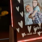 Επιτραπέζιο Φωτιστικό με Καρδιές, Δώρο για Παππού & Γιαγιά