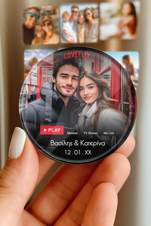 Premium Μαγνητάκι Ψυγείου από Plexiglass με Σχέδιο Loveflix