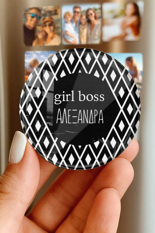 Premium Μαγνητάκι Ψυγείου με Σχέδιο Girl Boss