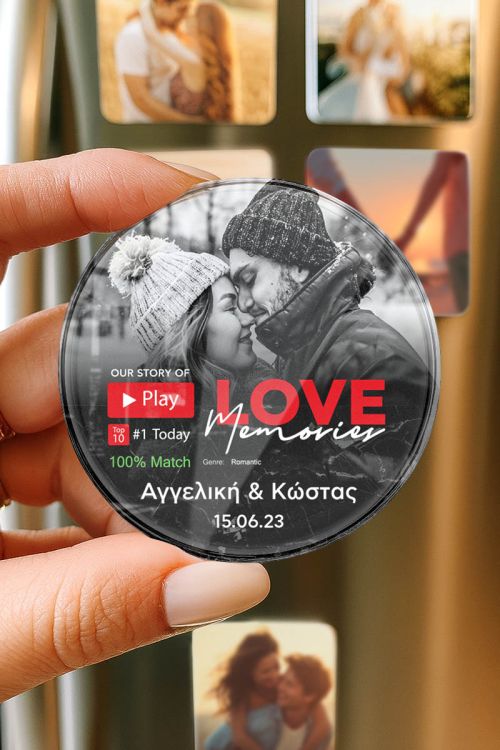 Μαγνητάκι Ψυγείου από Plexiglass με Σχέδιο Love Memories