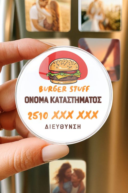 Premium Εταιρικό Μαγνητάκι Ψυγείου για Μαγαζιά Fast Food