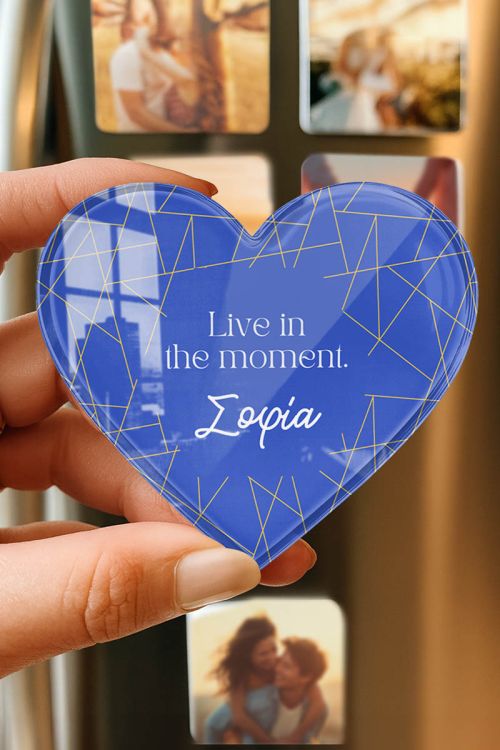 Μαγνητάκι Ψυγείου  με Σχέδιο Live in The Moment