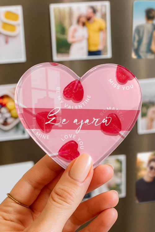 Μαγνητάκι Ψυγείου από Plexiglass με Σχέδιο My Valentine
