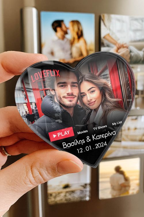 Μαγνητάκι Ψυγείου από Premium Plexiglass με Σχέδιο Loveflix