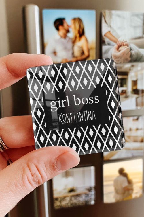 Μαγνητάκι Ψυγείου από Premium Plexiglass με Σχέδιο Girl Boss