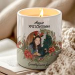 Σετ 2 Κεριά Χριστουγέννων Vanilla, Πρωτότυπο Δώρο για Γιαγιά