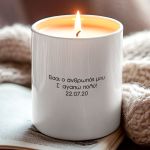 Σετ 2 Κεριά Vanilla Cream, Δώρο Χριστουγέννων για Ζευγάρι