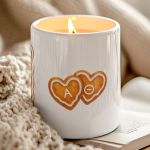 Σετ 2 Χριστουγεννιάτικα Κεριά Vanilla Cream, Δώρο για Ζευγάρι