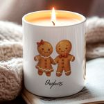 Σετ 2 Χριστουγεννιάτικα Κεριά Vanilla Cream, Δώρο για Ζευγάρι
