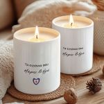 Σετ 2 Κεριά Vanilla, Δώρο Πρωτοχρονιάς για Παππού & Γιαγιά