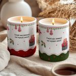 Σετ 2 Κεριά Χριστουγέννων Vanilla, Δώρο για Παππού & Γιαγιά