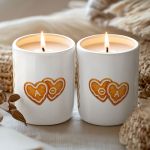 Σετ 2 Χριστουγεννιάτικα Κεριά Vanilla Cream, Δώρο για Ζευγάρι