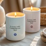 Σετ 2 Χριστουγεννιάτικα Κεριά Vanilla, Δώρο για Νονά & Νονό