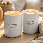 Σετ 2 Κεριά Vanilla Cream, Δώρο Χριστουγέννων για Ζευγάρι