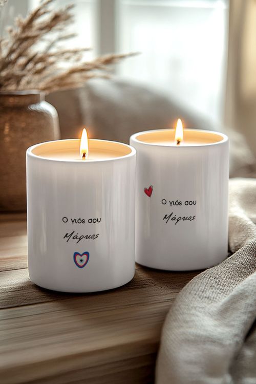 Σετ 2 Κεριά Vanilla Cream, Δώρο Πρωτοχρονιάς για Οικογένεια
