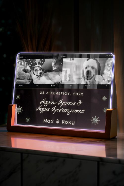 Χριστουγεννιάτικο Φωτιστικό LED με Φωτογραφία Κατοικίδιων