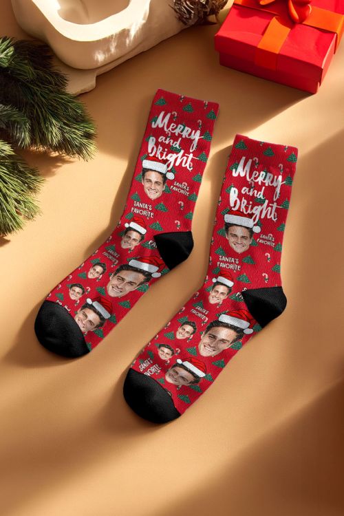 Κάλτσες Χριστουγεννιάτικες με Σχέδιο Santa's Favourite