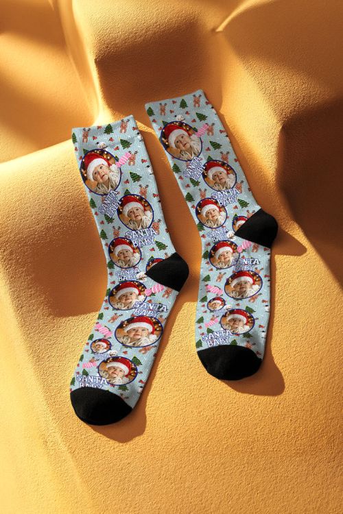 Προσωποποιημένες Κάλτσες Χριστουγέννων, με Σχέδιο Santa Baby