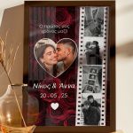 Κορνίζα με Φωτογραφίες Filmstrip & Ονόματα, Δώρο για Ζευγάρι