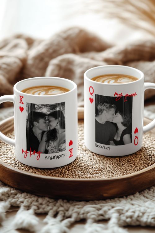 Σετ 2 Κούπες Matching King & Queen, Ιδανικό Δώρο για Ζευγάρι