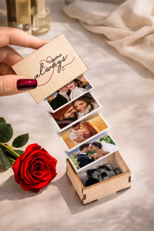 Ξύλινο Photo Box με Αναδιπλούμενες Φωτογραφίες, Together