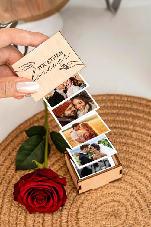 Ξύλινο Photo Box με Αναδιπλούμενες Φωτογραφίες, Forever