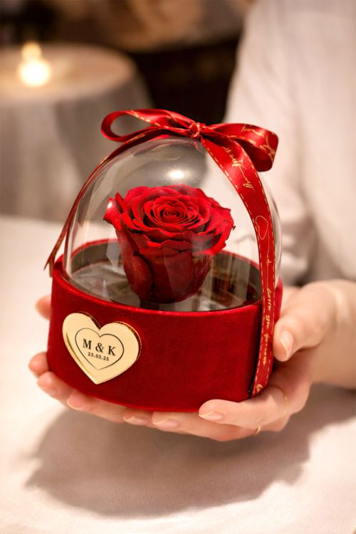 Forever Rose σε Θήκη με Θόλο, Δώρο Αγάπης για Ζευγάρια
