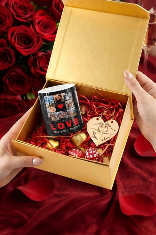 Exclusive Love Kit με Αρωματικό Κερί, 2 Μπρελόκ, Γλυκά & Μπαλόνια