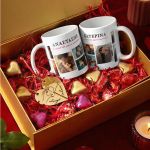Deluxe Κουτί Δώρου με 2 Κούπες, 2 Μπρελόκ , Γλυκά & Μπαλόνια
