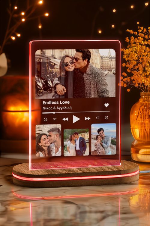 Επιτραπέζιο Φωτιστικό Valentine Day Music με Φωτογραφίες