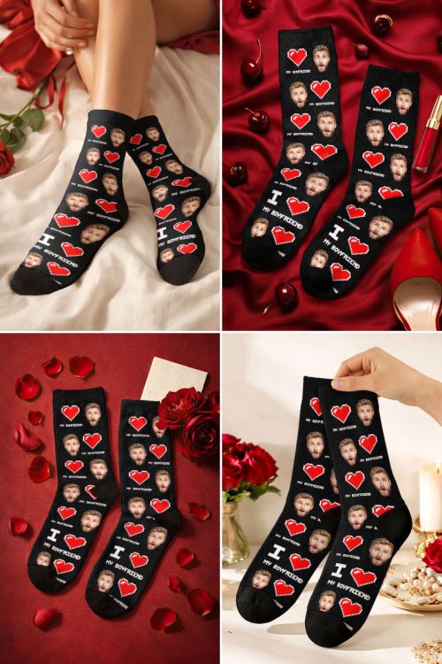 Προσωποποιημένες Valentine Love Κάλτσες με Φωτογραφία
